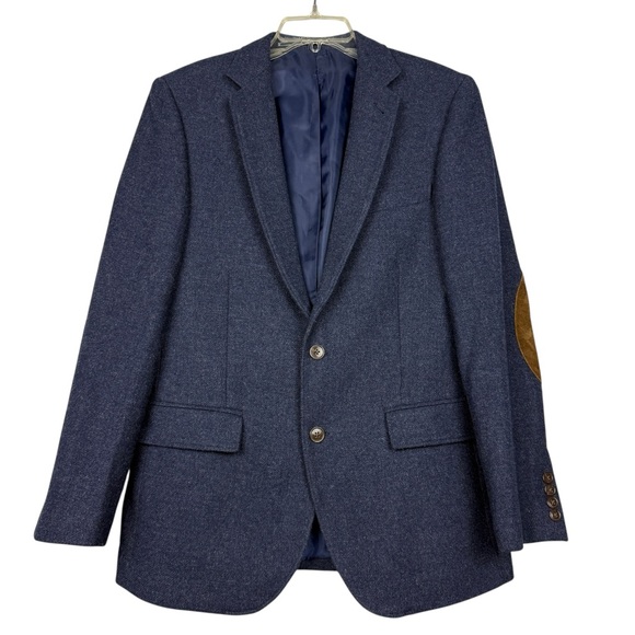 J Crew Wool Ultrasuede Patch Elbow Two Button Blazer - Picture 2 of 6